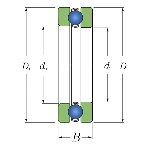 Подшипник 51209 (8209) Схема