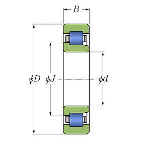 Подшипник NJ 205 C3 (70-42205) Схема